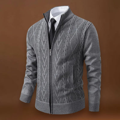 Miguel | Knit Sweater With Front Zip and Ribbed Hem