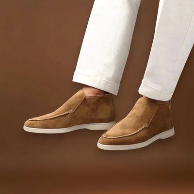 Mocassins - Slip On em Mistura Suave e Sola Interior Almofadada com Tração