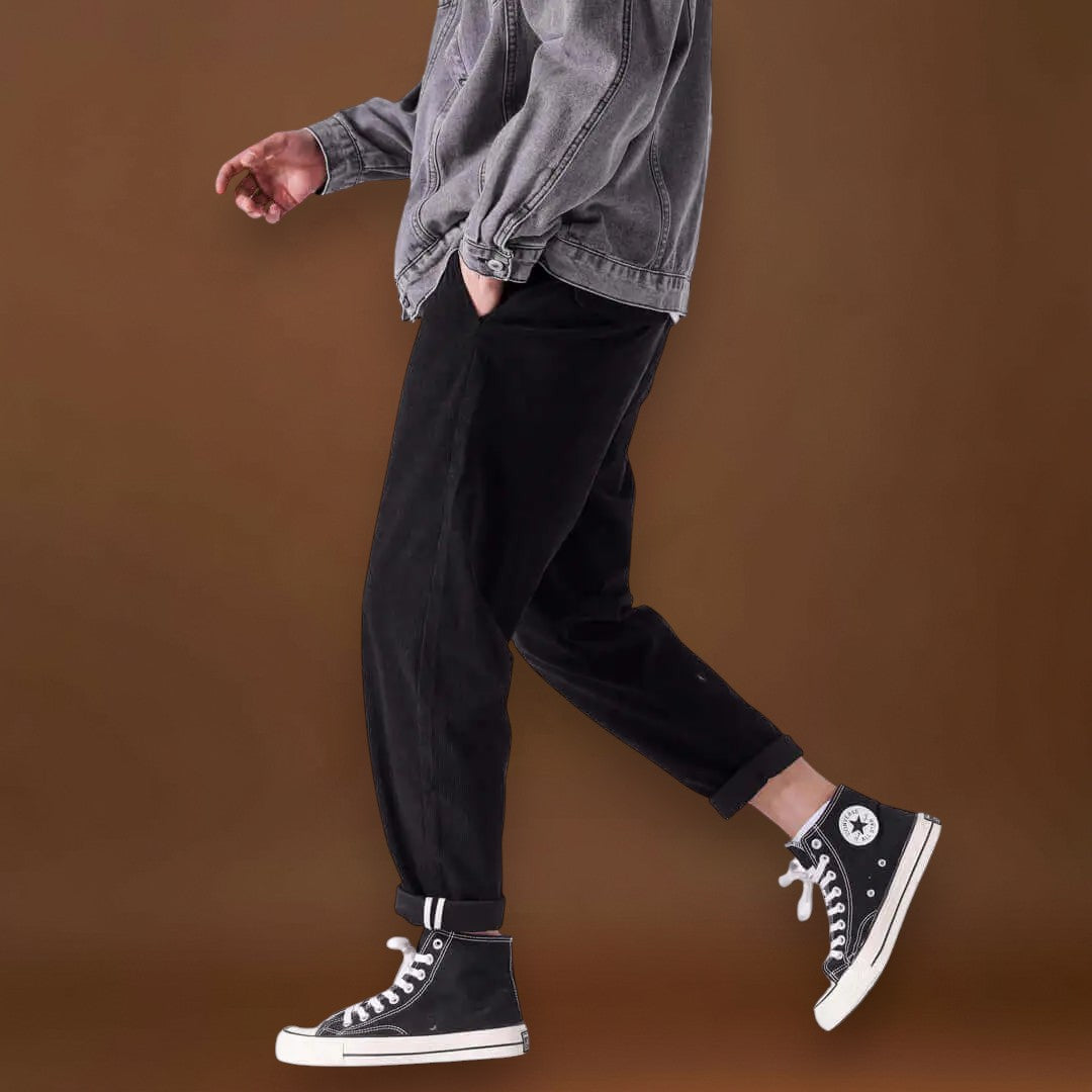 Satoko - Calças de veludo Cinzento