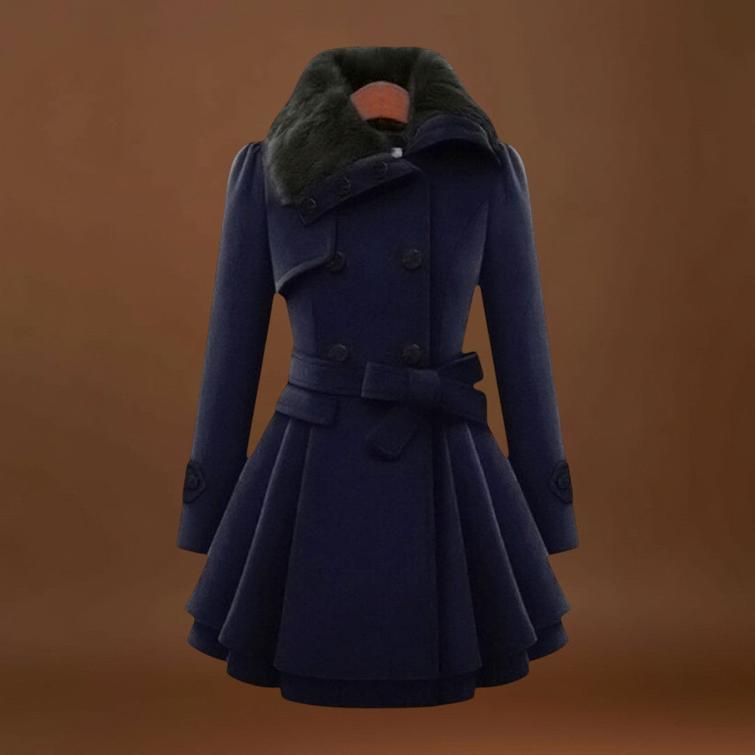 Ema - Casaco Elegante com Gola de Pele