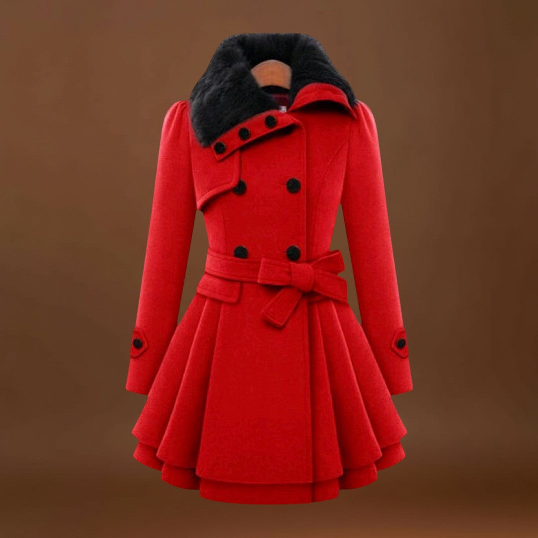 Ema - Casaco Elegante com Gola de Pele