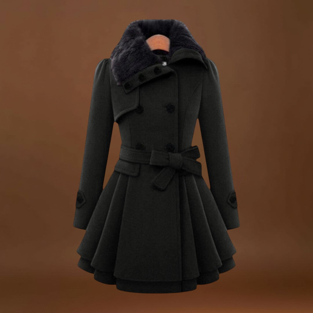 Ema - Casaco Elegante com Gola de Pele