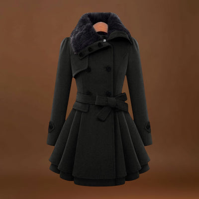 Ema - Casaco Elegante com Gola de Pele