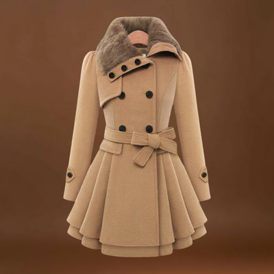 Ema - Casaco Elegante com Gola de Pele