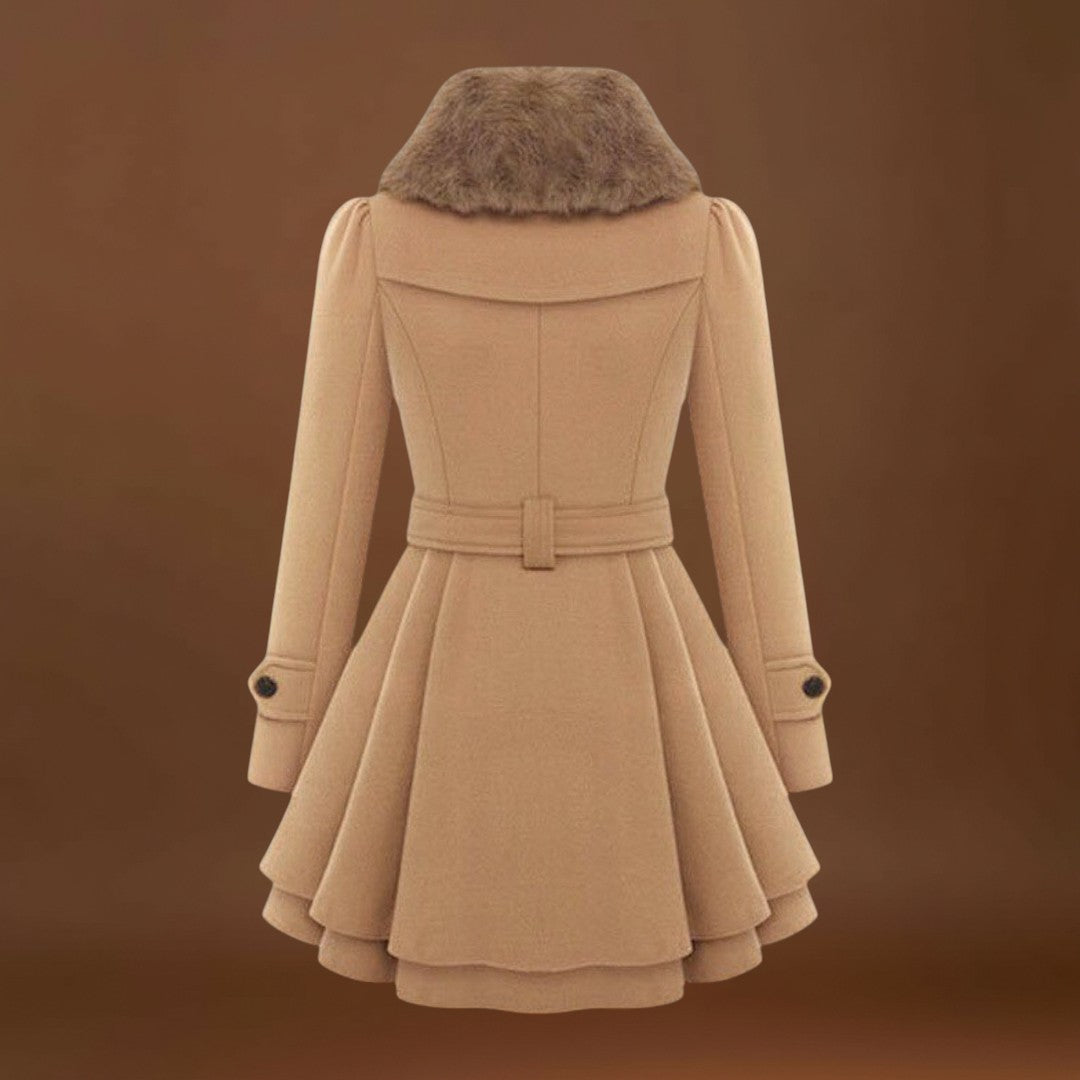 Ema - Casaco Elegante com Gola de Pele