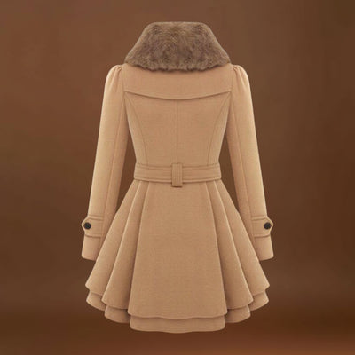 Ema - Casaco Elegante com Gola de Pele