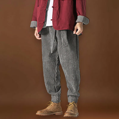 Keisuke - Calças de veludo camel