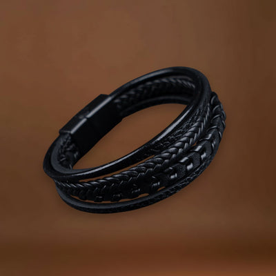 Rafael - Pulseira de Couro Trançado
