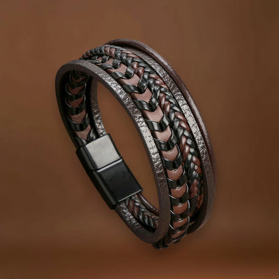 Rafael - Pulseira de Couro Trançado