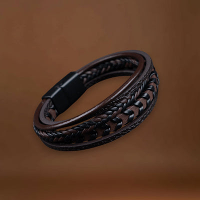 Rafael - Pulseira de Couro Trançado