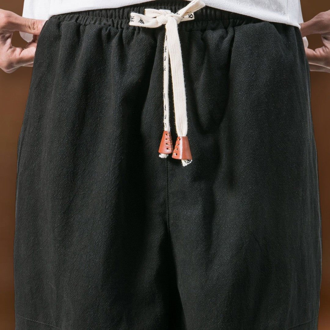 Shao - Calças harém de algodão confortáveis Vermelho