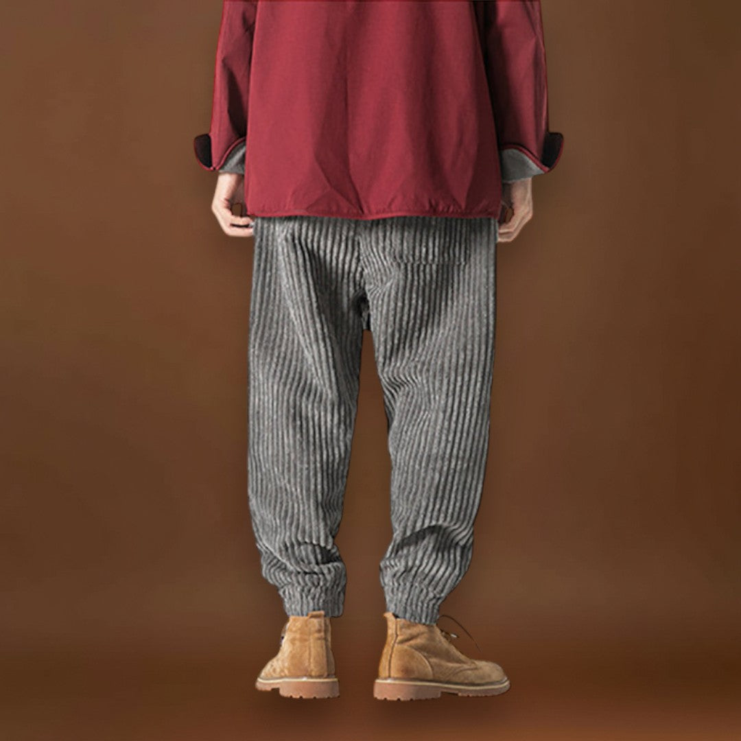 Keisuke - Calças de veludo camel