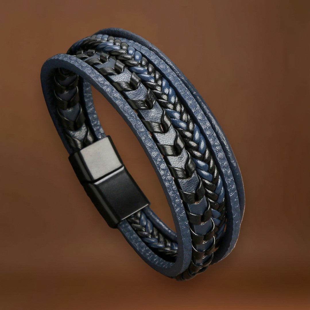Rafael - Pulseira de Couro Trançado