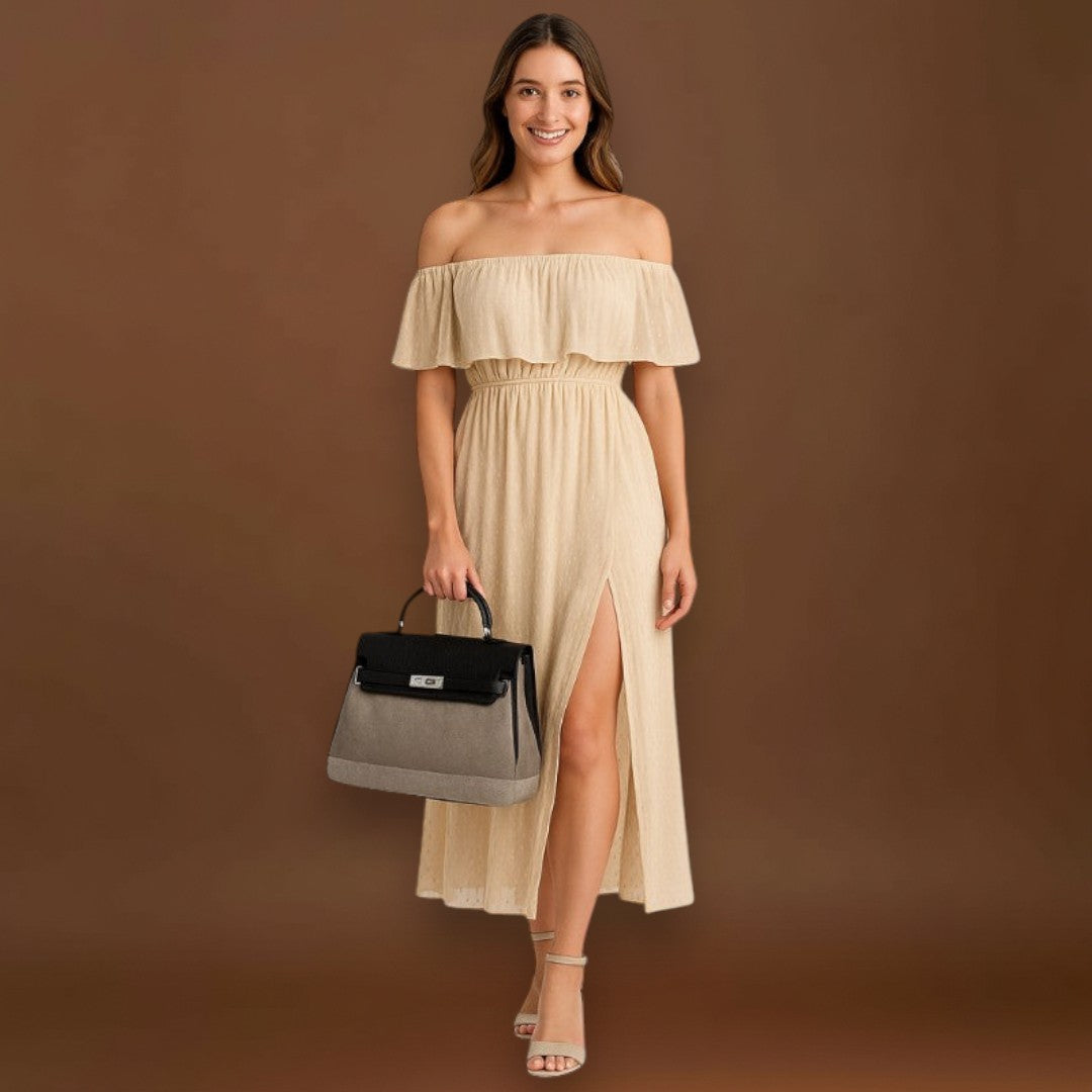 Emilia - Bolsa de lona em pele de vaca