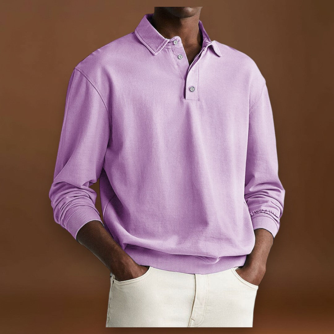 Elias – Polo com Botões e Cor Lisa