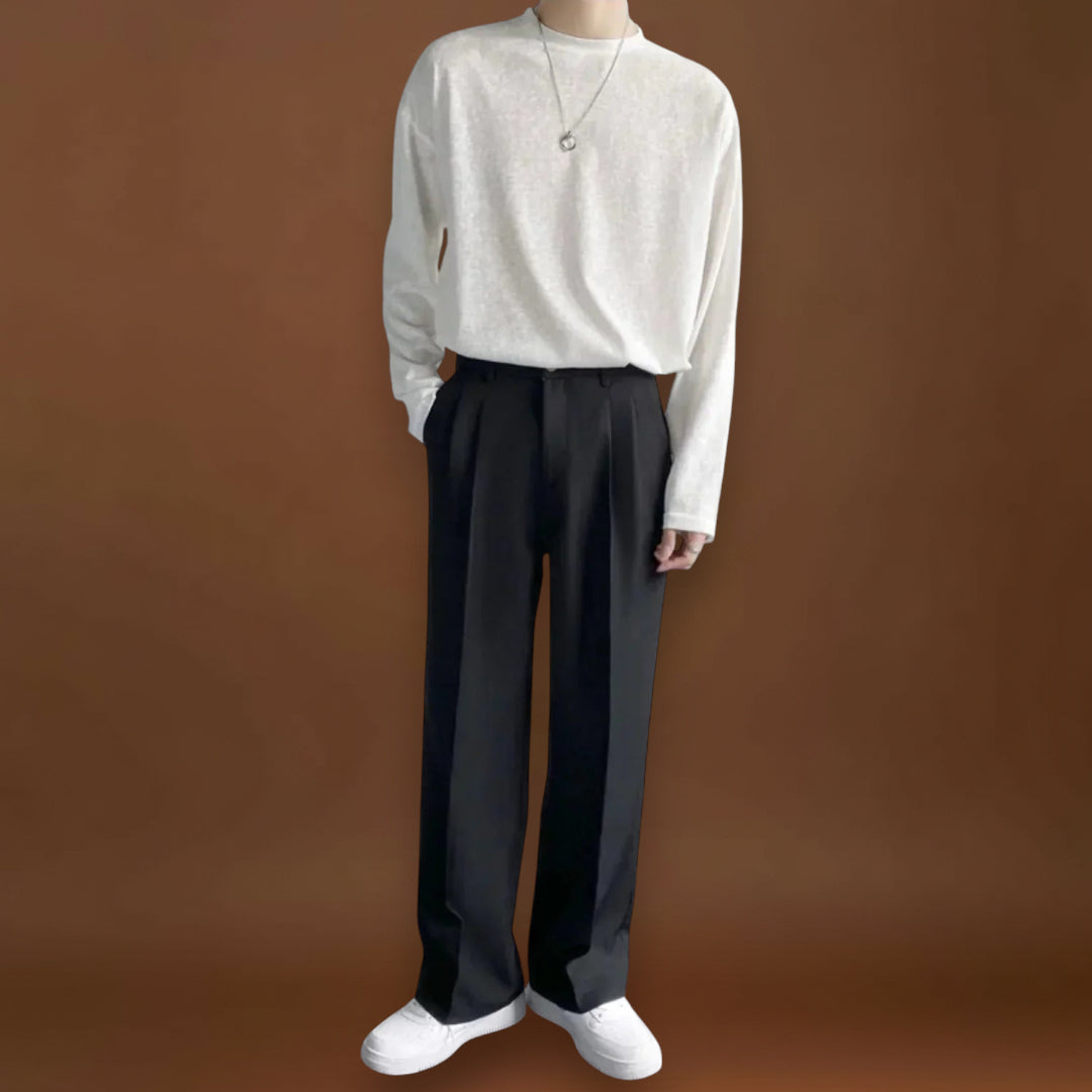 Pantalon – Mistura de Poliéster Slim Fit e Forma Flexível