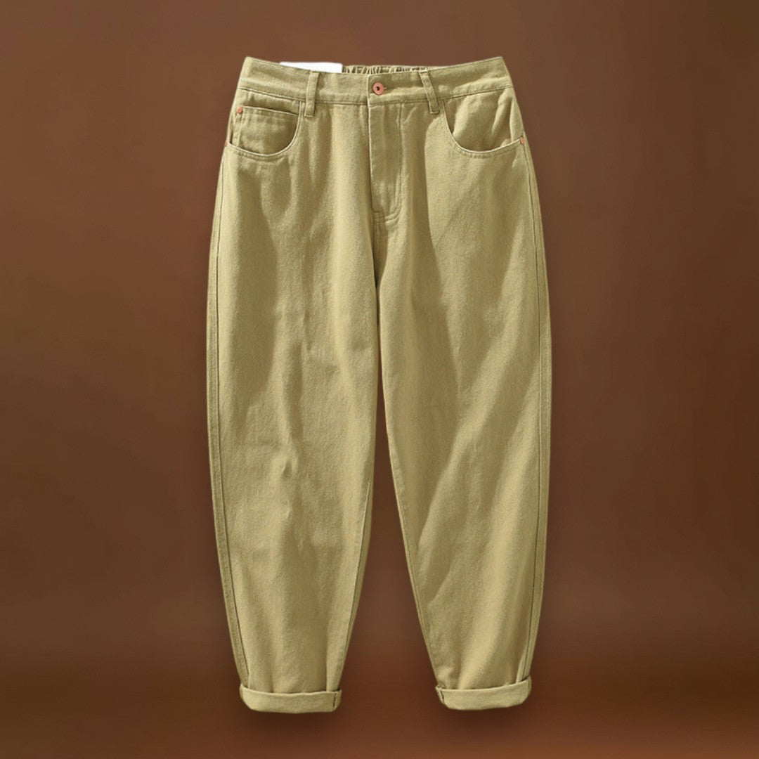 Calças - Cintura Ajustável em Mistura Natural e Ajuste Flexível