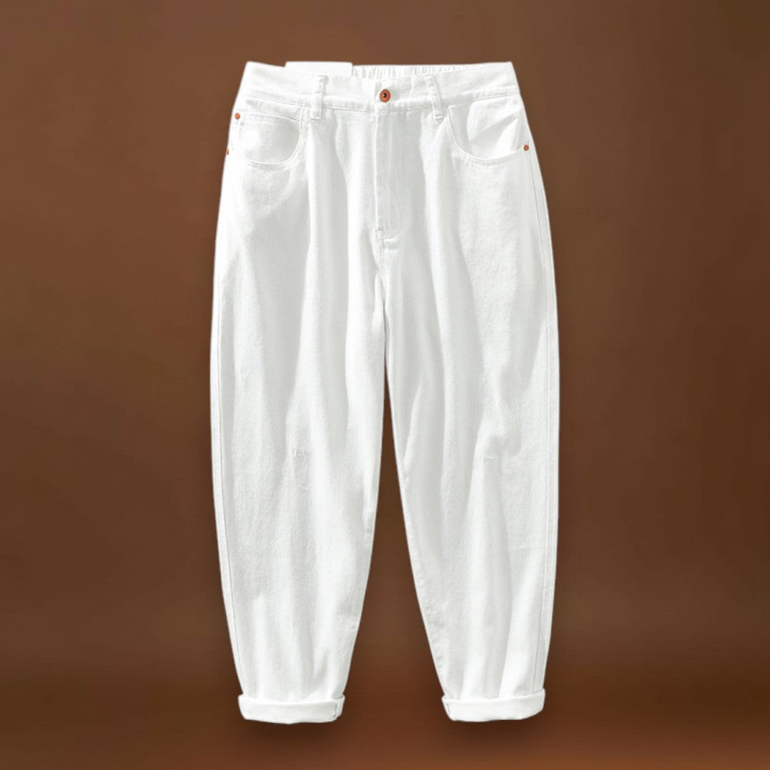 Calças - Cintura Ajustável em Mistura Natural e Ajuste Flexível