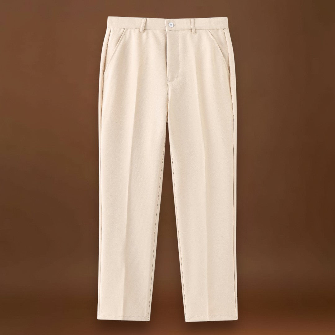 Calças – Cintura Estruturada em Mistura de Poliéster e Ajuste Limpo