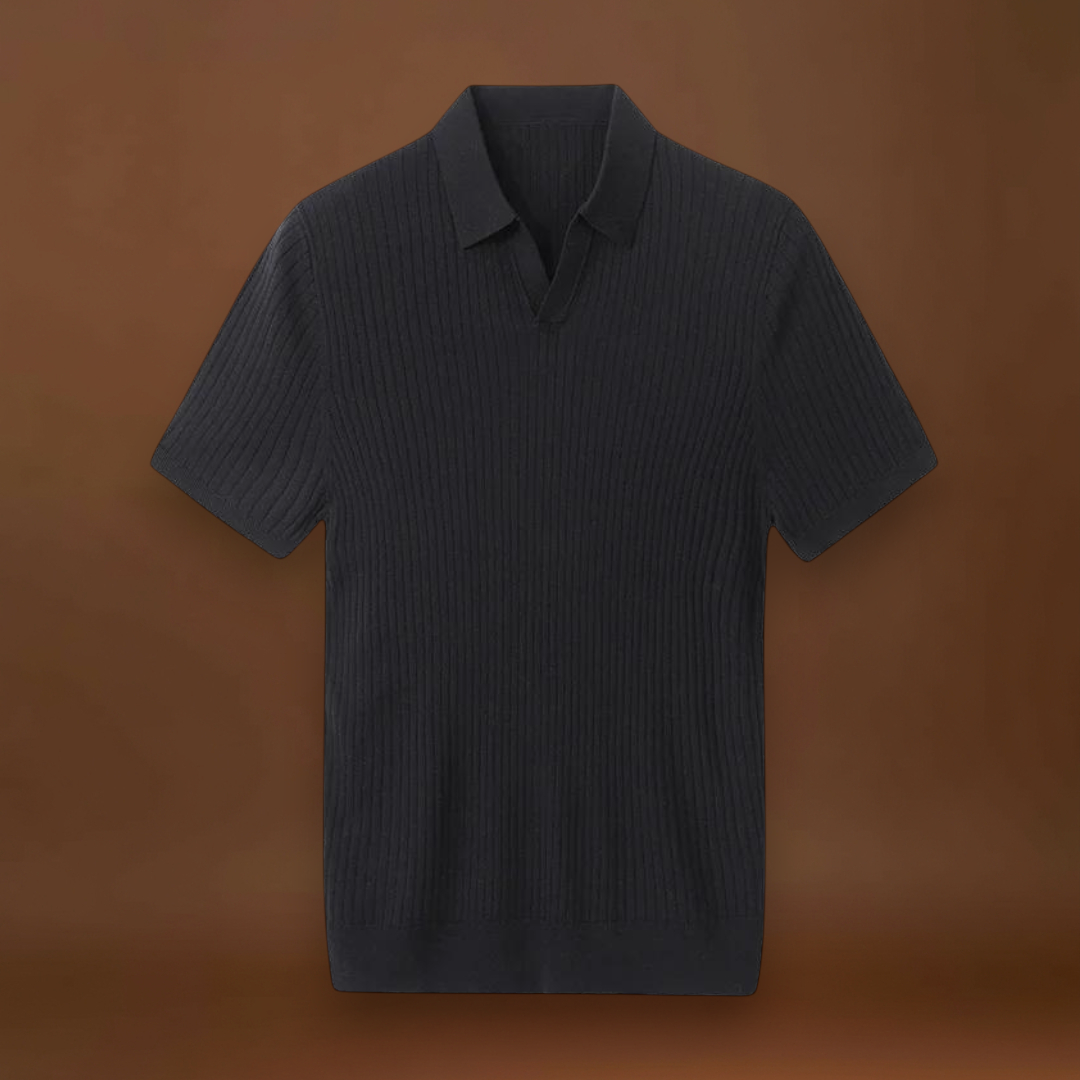 Polo em Mistura de Lyocell - Com Placket de Canelado e Forma Bem Definida