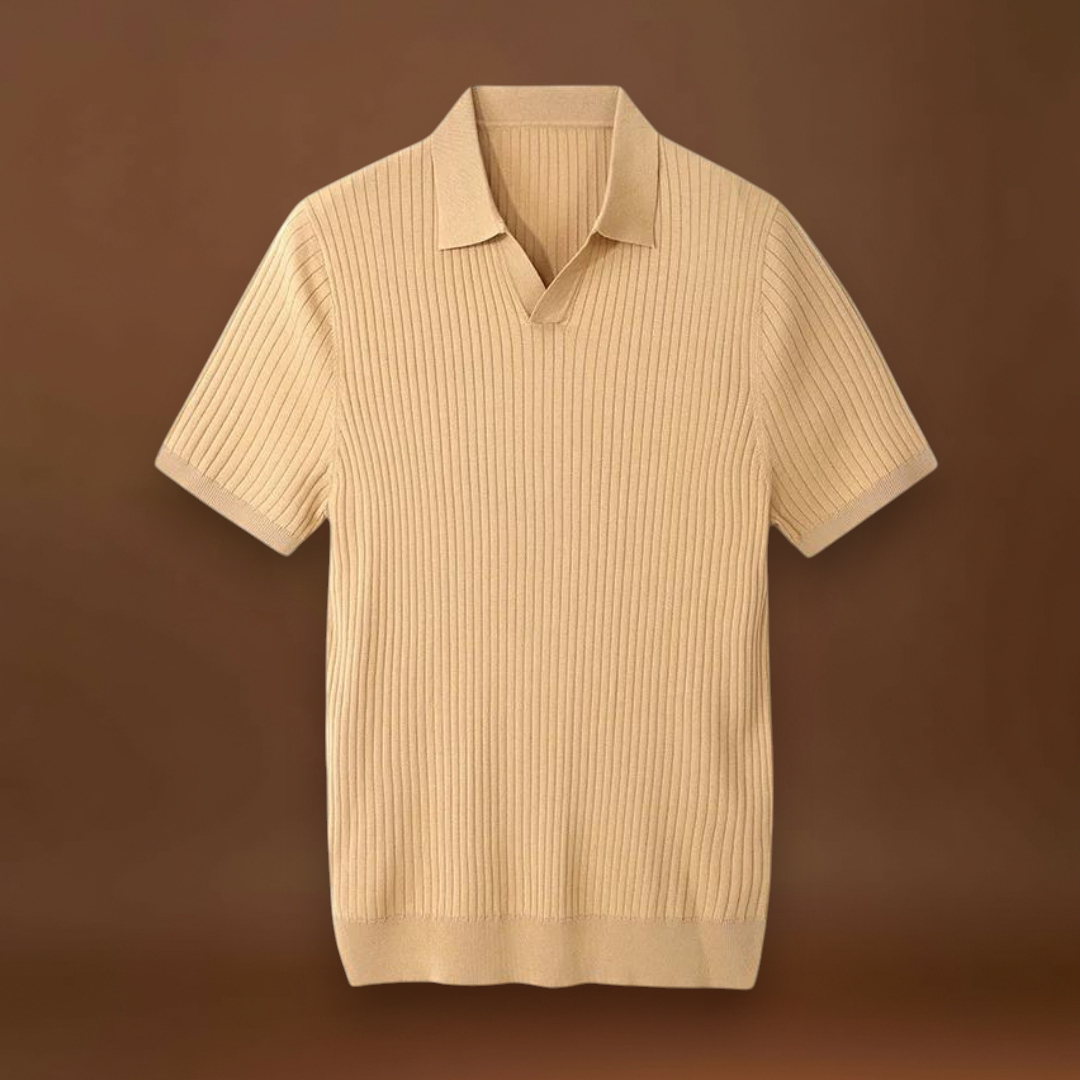 Polo em Mistura de Lyocell - Com Placket de Canelado e Forma Bem Definida