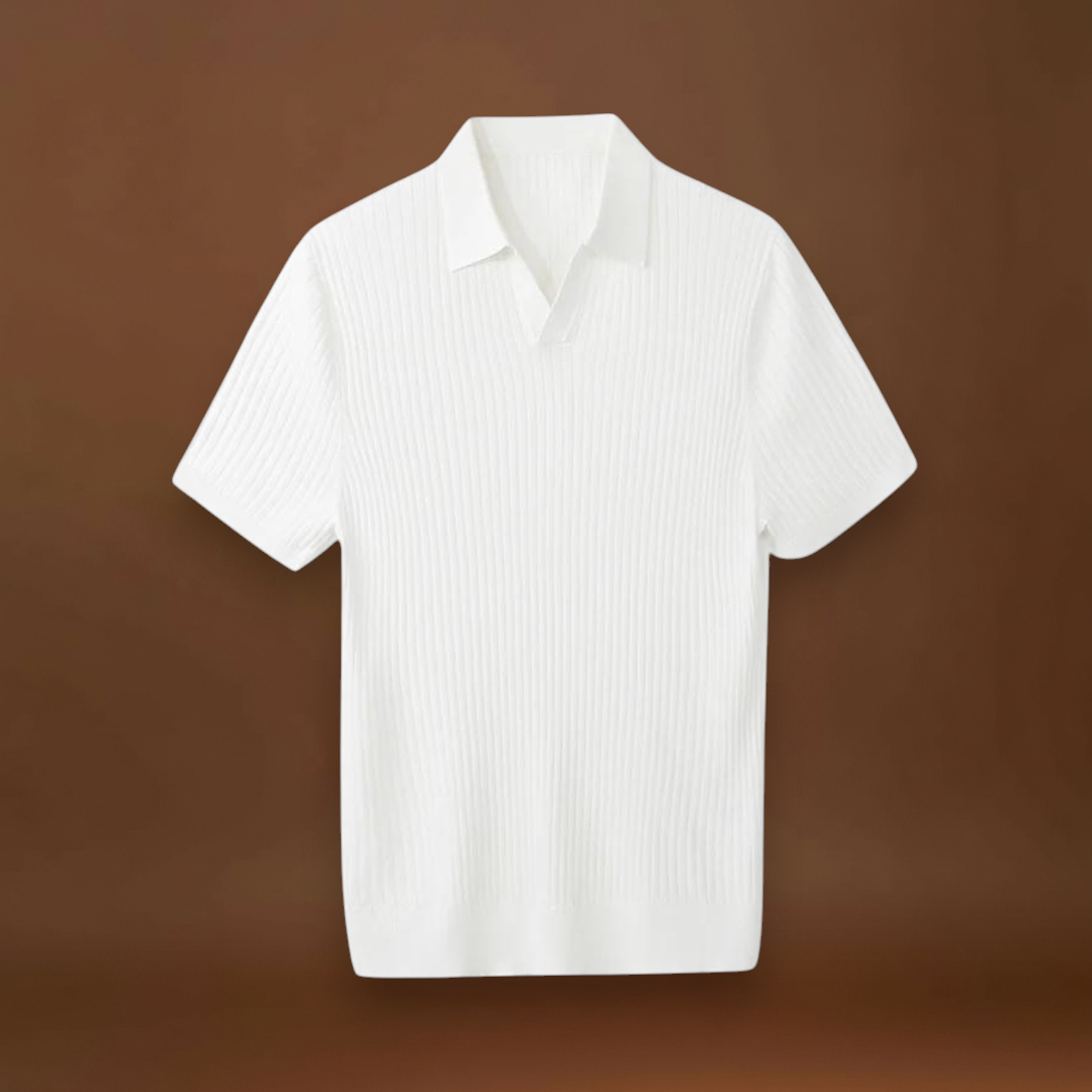 Polo em Mistura de Lyocell - Com Placket de Canelado e Forma Bem Definida