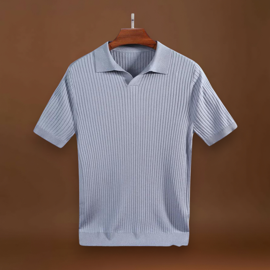 Polo em Mistura de Lyocell - Com Placket de Canelado e Forma Bem Definida