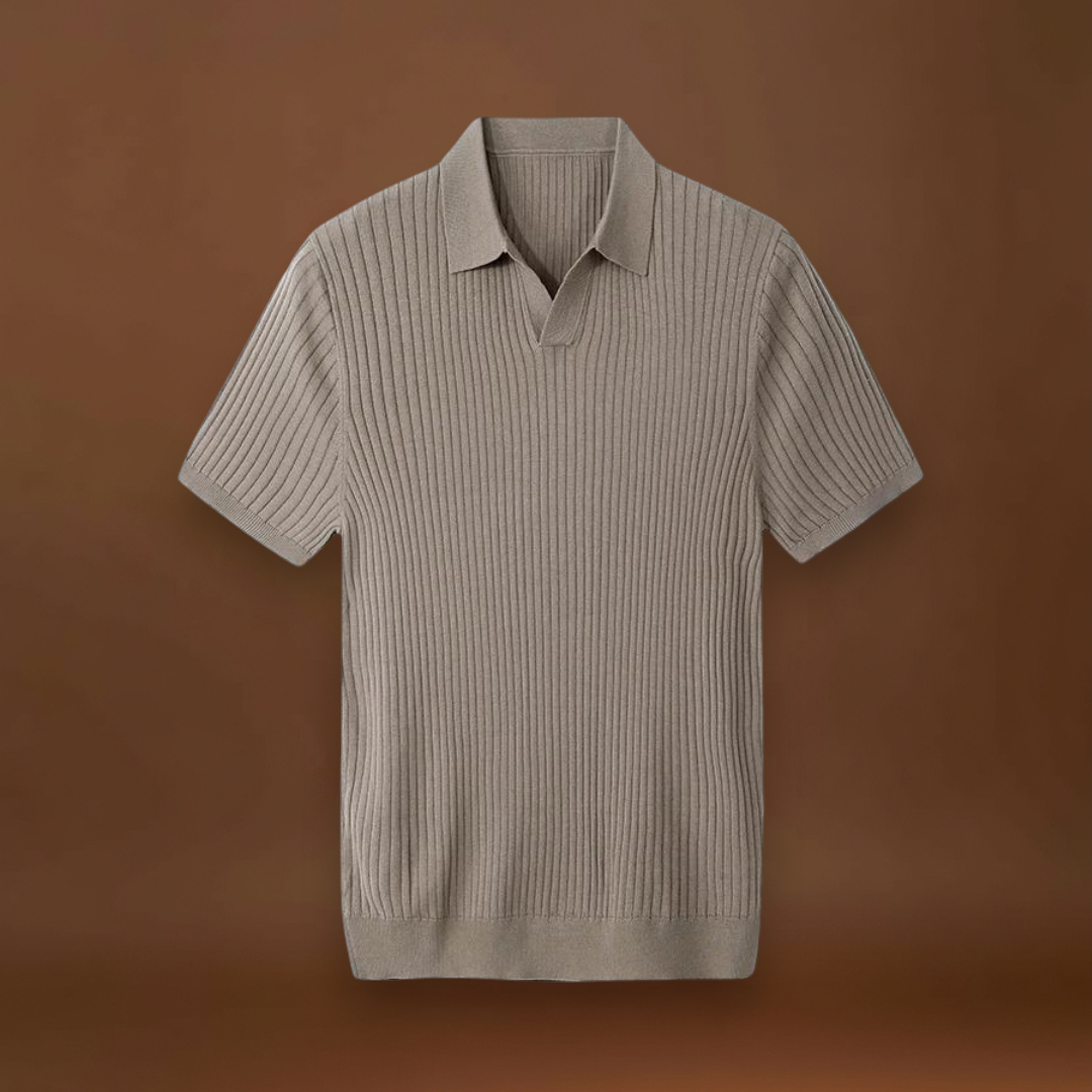 Polo em Mistura de Lyocell - Com Placket de Canelado e Forma Bem Definida