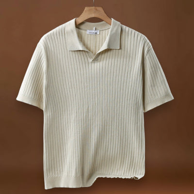 Camisa Polo - Mistura de Malha com Ribs Finos e Stretch Respirável