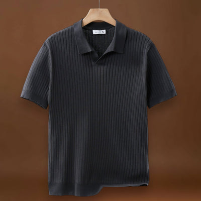 Camisa Polo - Mistura de Malha com Ribs Finos e Stretch Respirável