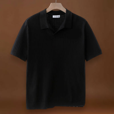 Camisa Polo - Mistura de Malha com Ribs Finos e Stretch Respirável