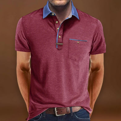 Camisa Polo - Mistura de Poliéster com Fecho de Botão & Conforto Fresco