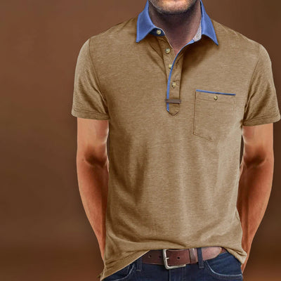 Camisa Polo - Mistura de Poliéster com Fecho de Botão & Conforto Fresco