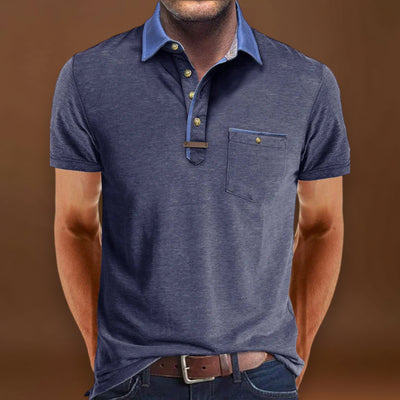 Camisa Polo - Mistura de Poliéster com Fecho de Botão & Conforto Fresco
