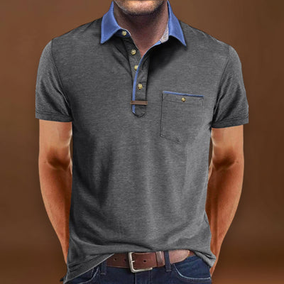 Camisa Polo - Mistura de Poliéster com Fecho de Botão & Conforto Fresco
