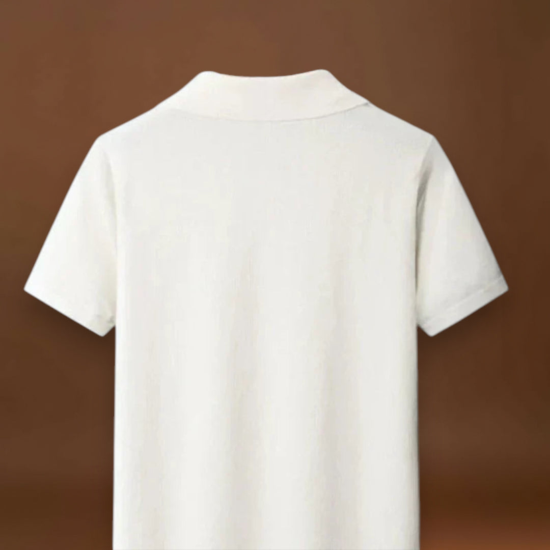 Camisa Polo - Mistura Suave com Colarinho Johnny e Movimento Fácil