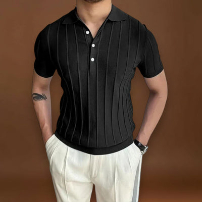 Camisa Polo – Mistura Elástica com Decote em V e Forma Flexível