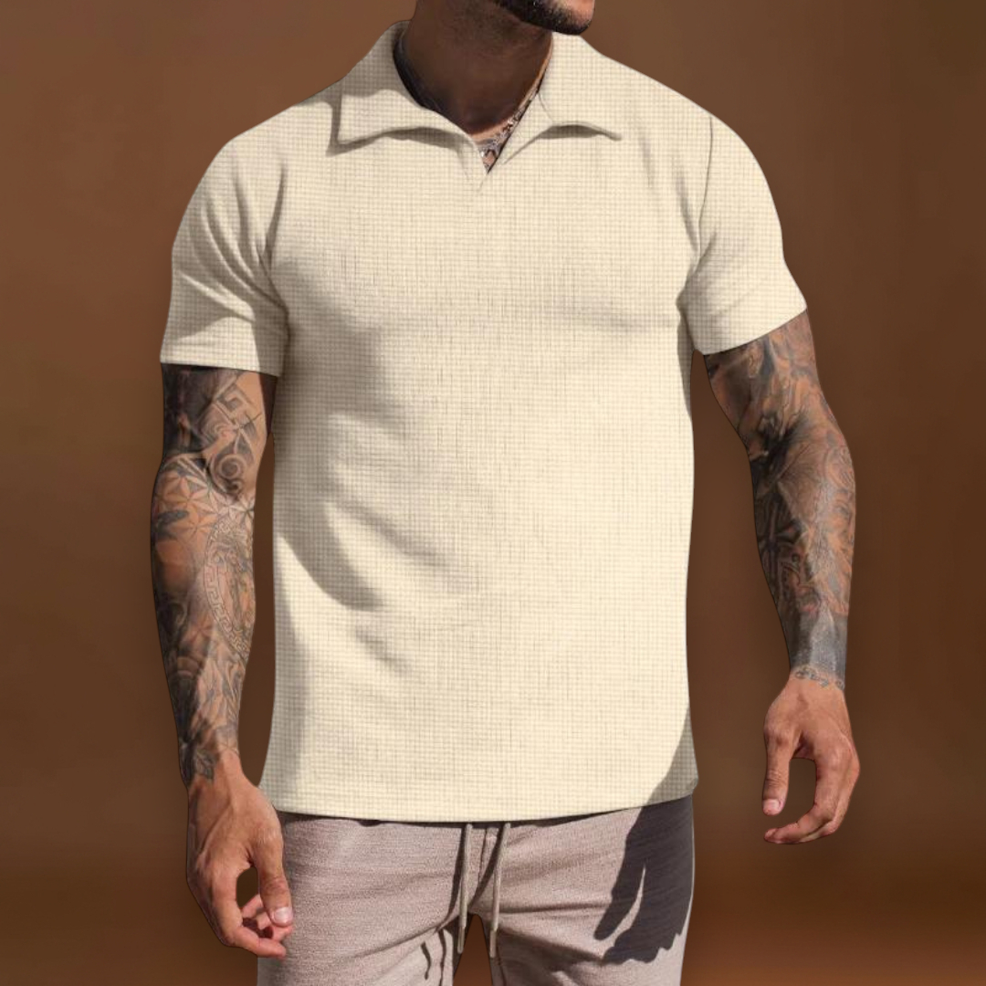 Polo – Mistura de Fibras Tingidas com Gola Johnny e Boa Manutenção da Forma