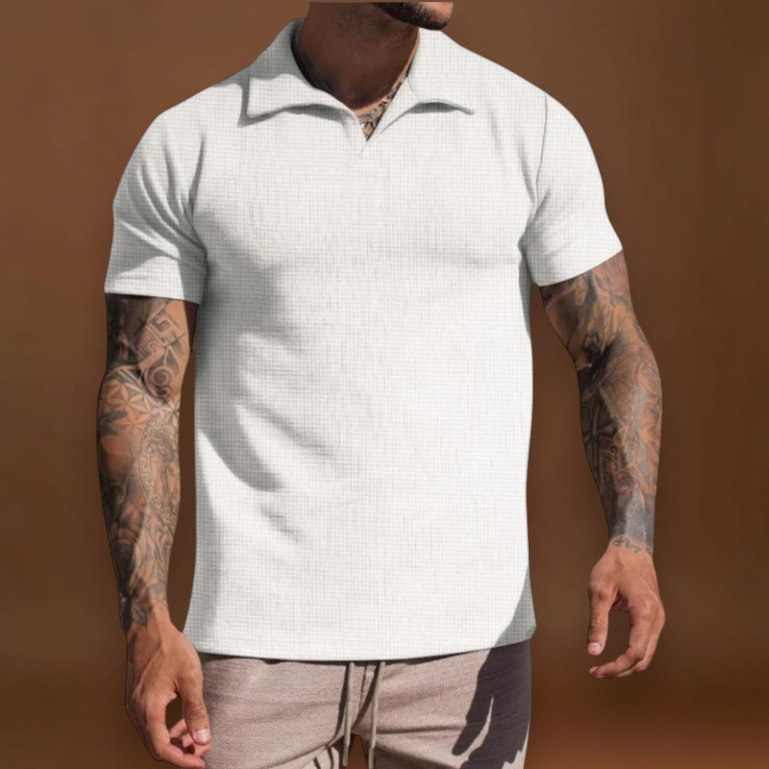 Polo – Mistura de Fibras Tingidas com Gola Johnny e Boa Manutenção da Forma