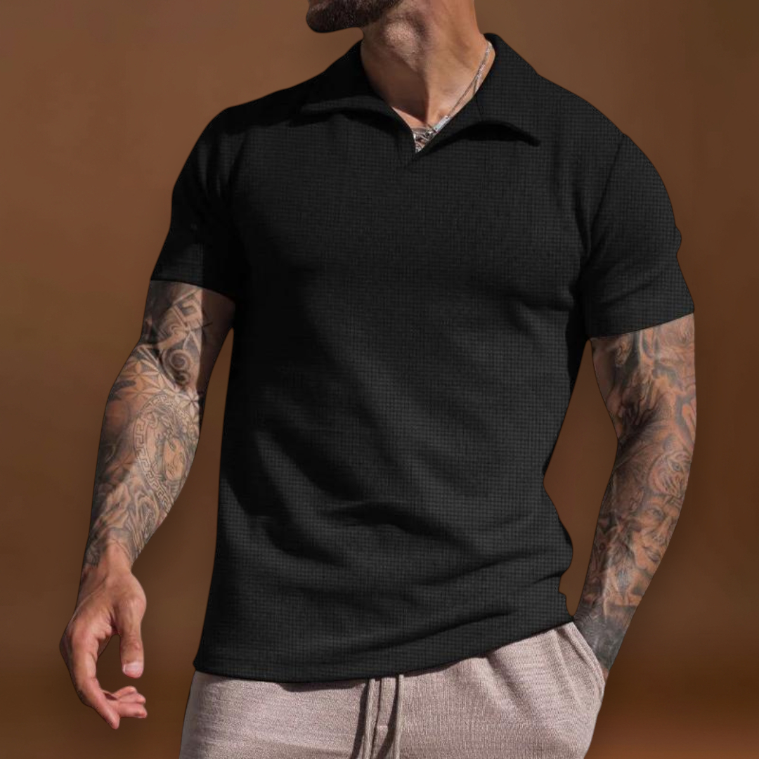 Polo – Mistura de Fibras Tingidas com Gola Johnny e Boa Manutenção da Forma