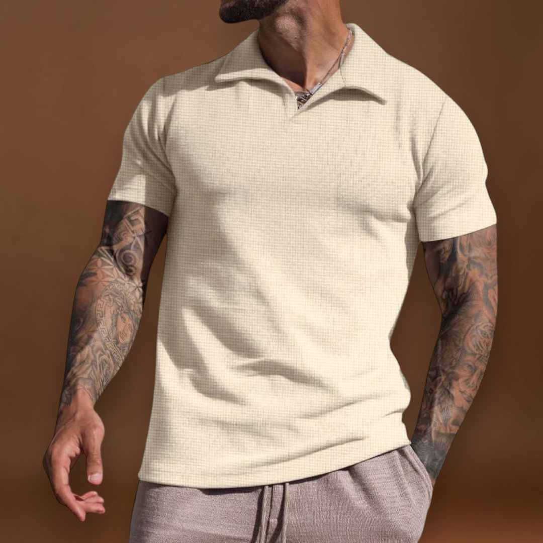 Polo – Mistura de Fibras Tingidas com Gola Johnny e Boa Manutenção da Forma