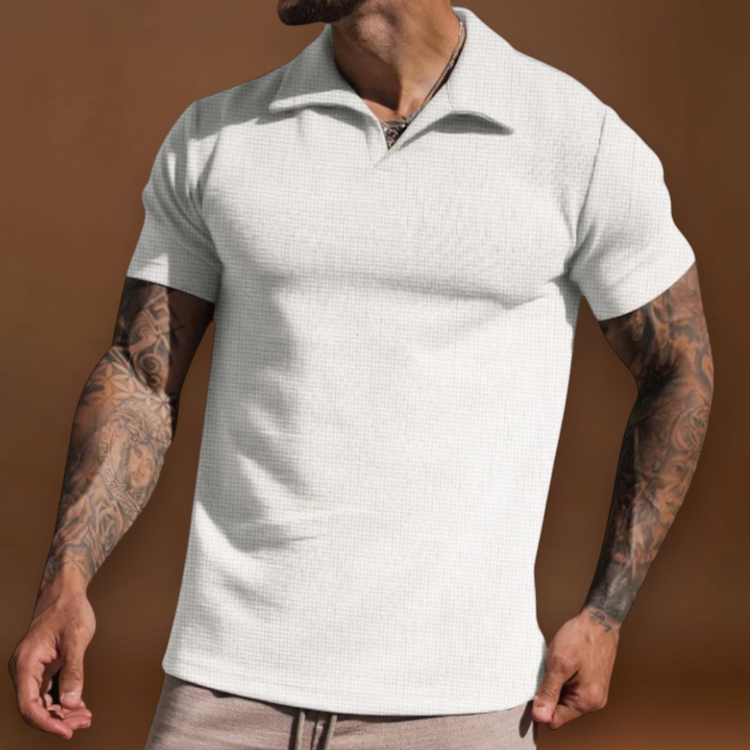 Polo – Mistura de Fibras Tingidas com Gola Johnny e Boa Manutenção da Forma