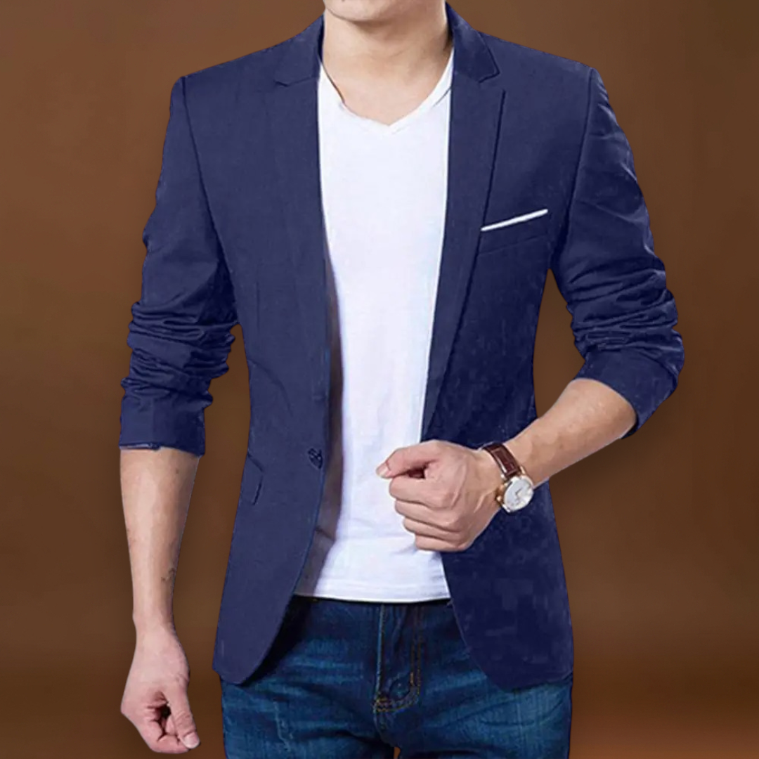 Blazer em Mistura de Poliéster - Ajuste Slim e Movimento Fácil