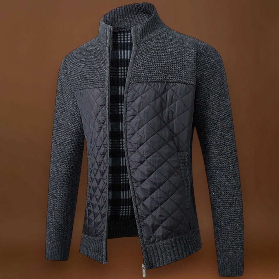 Casaco em Mistura de Poliéster – Casaco Isolado Forrado & Bloqueio de Vento