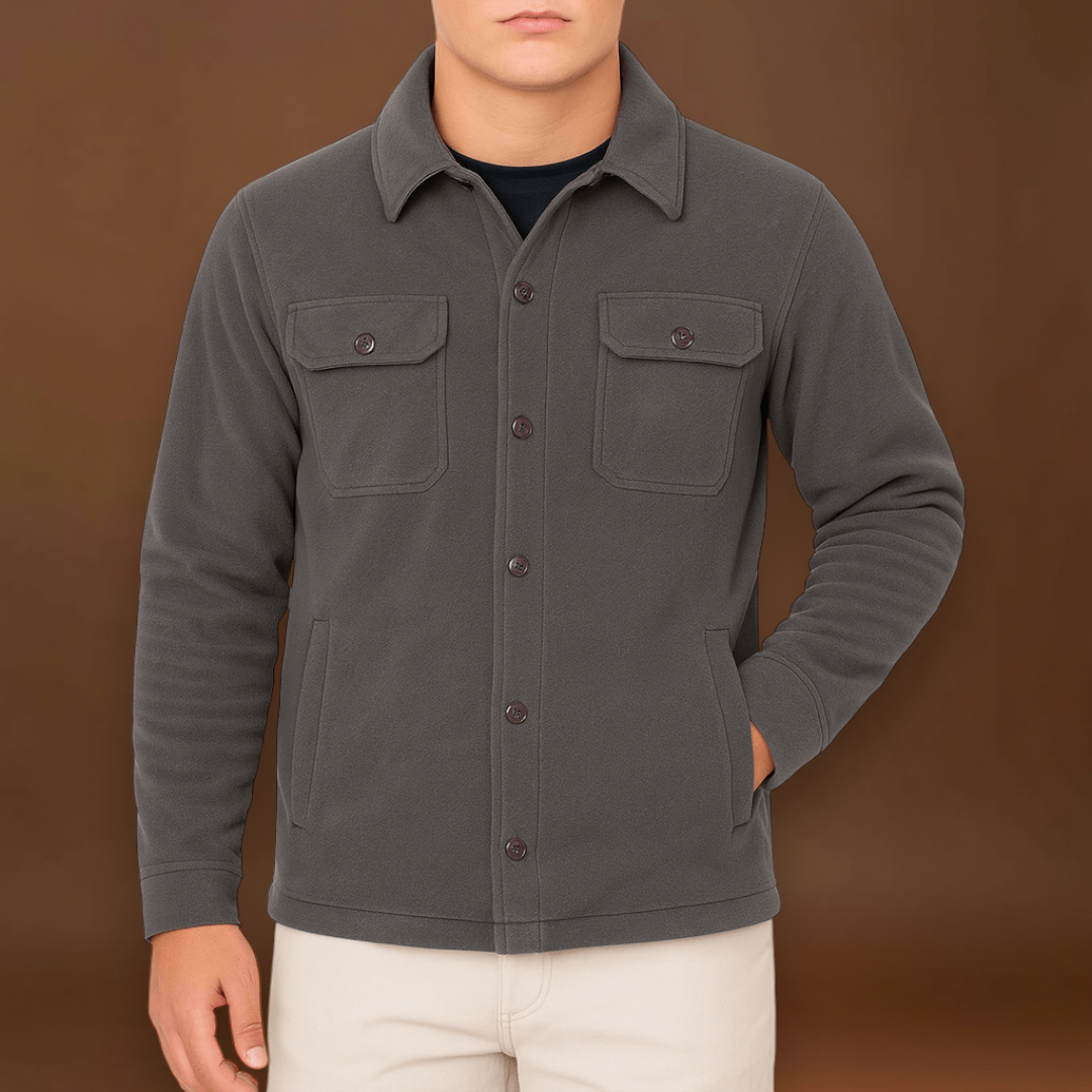 Casaco em Mistura de Poliéster - Colarinho Rebaixado e Corte Ajustado