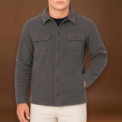 Casaco em Mistura de Poliéster - Colarinho Rebaixado e Corte Ajustado