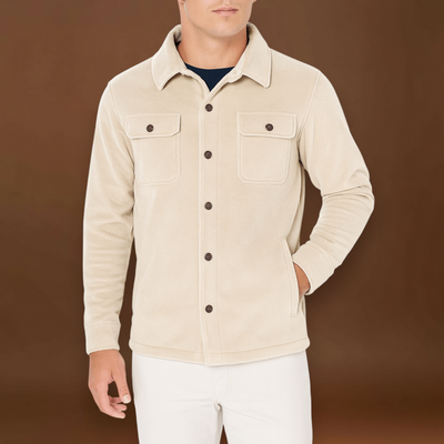 Casaco em Mistura de Poliéster - Colarinho Rebaixado e Corte Ajustado