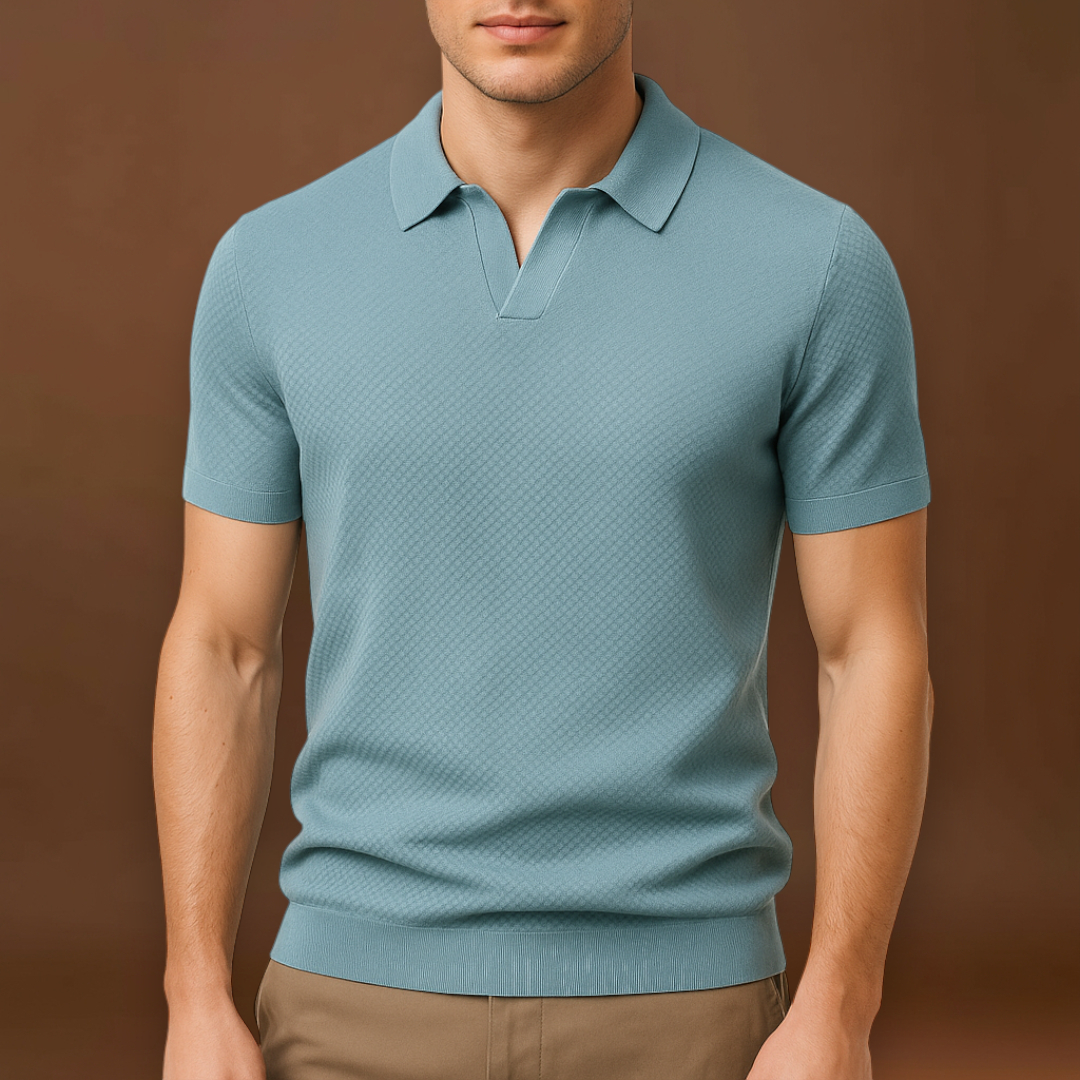 Camisa Polo em Mistura de Poliéster - Malha Texturada e Fácil Fluxo de Ar