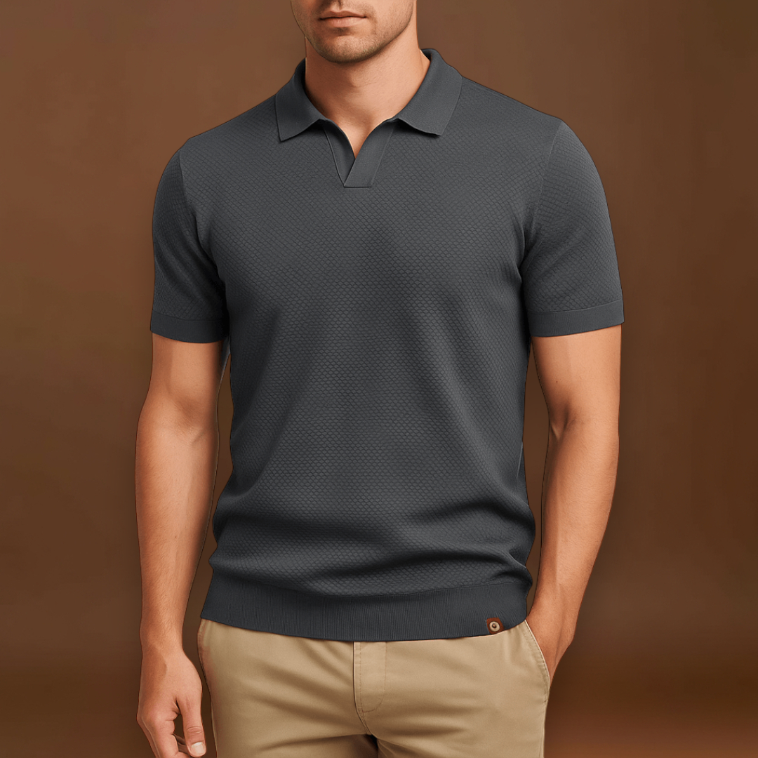 Camisa Polo em Mistura de Poliéster - Malha Texturada e Fácil Fluxo de Ar