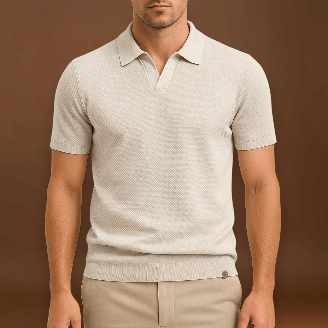 Camisa Polo em Mistura de Poliéster - Malha Texturada e Fácil Fluxo de Ar